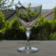 Set of wine glasses engraved glass 1950s.