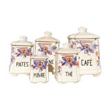 Five antique kitchen pots