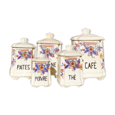 Cinq pots de cuisine anciens