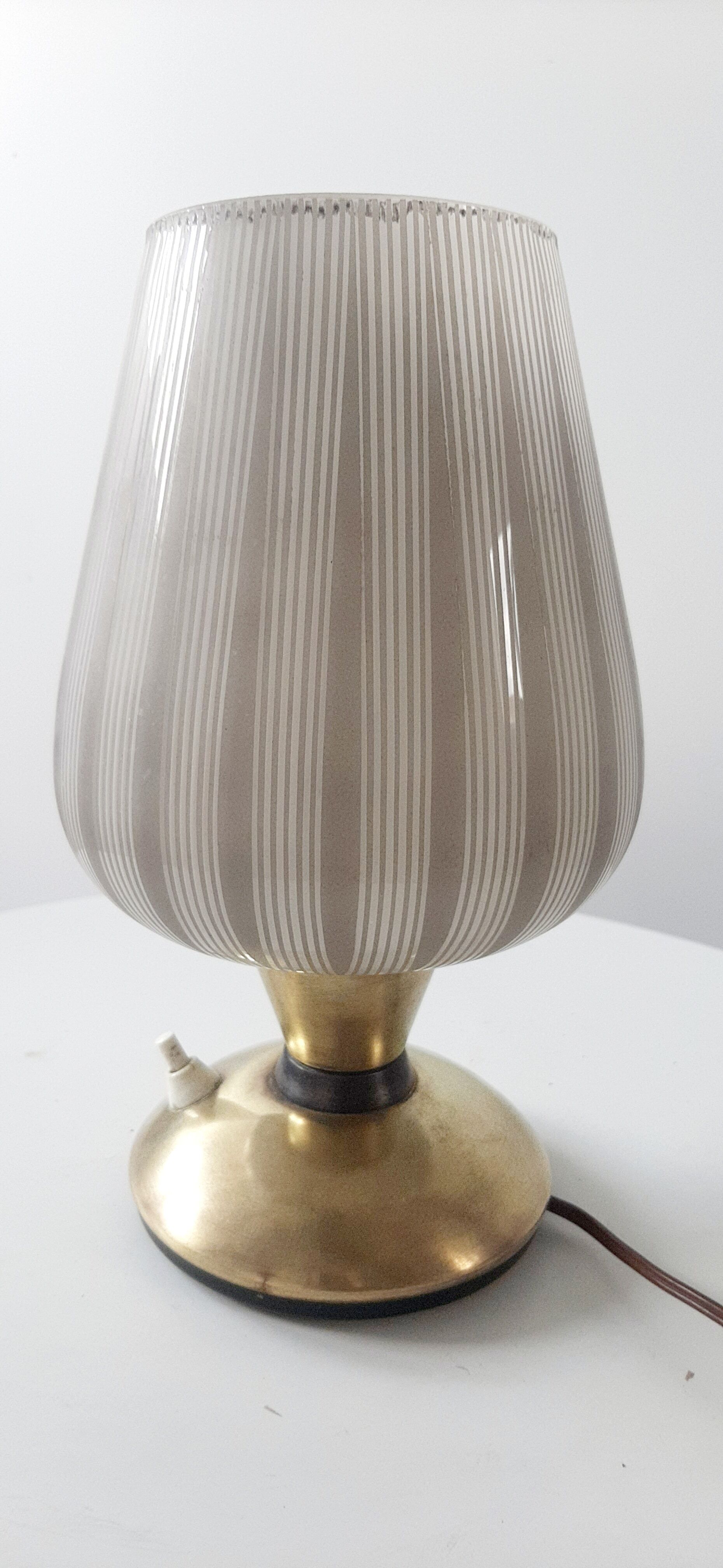 Retro brass table lamp and glass globe