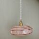 Vintage pink and red Clichy glass lampshade pendant light