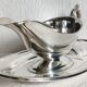 Saucière & son plateau en métal argenté "MR Silver Plated" made in England