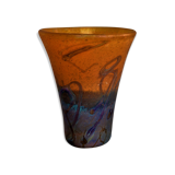 Glass paste vase signed Cinquilli