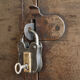 Industrial metal locker room patinated rounded corners