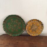 Two Florentine round table tops.