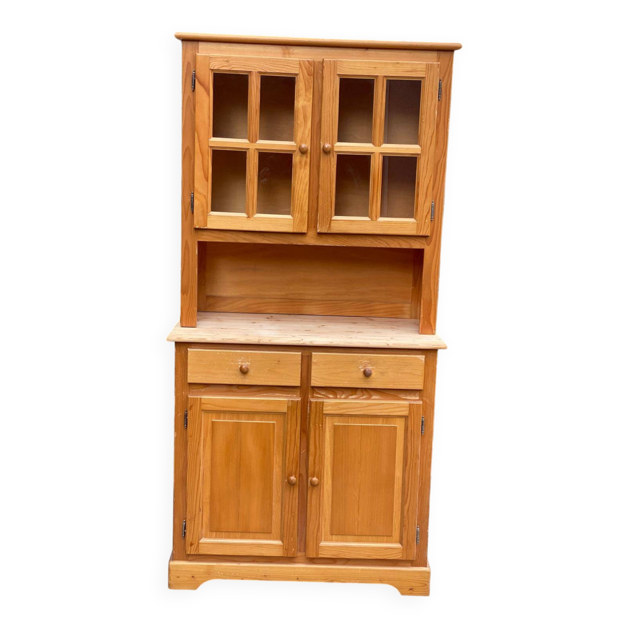 2-part solid wood buffet display cabinet kitchen storage cabinet 94cm