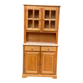 2-part solid wood buffet display cabinet kitchen storage cabinet 94cm