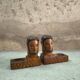 Pair of vintage wooden bookends
