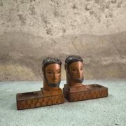 Pair of vintage wooden bookends