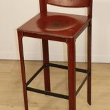 Matteo Grassi high stool in leather and metal