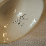 Vase Moustiers faience decoration hand birds signed