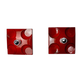 Pair of Fat Lava wall lamps by Hustadt Leuchten, Orange ceramic, Germany, 1960