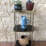 Side table has three shelves Formica and brass 60s/70s