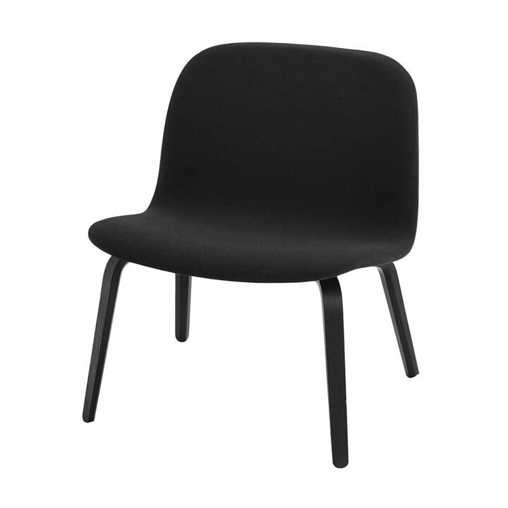 Muuto Visu lounge chair by Kvadrat Steelcut 190, in black