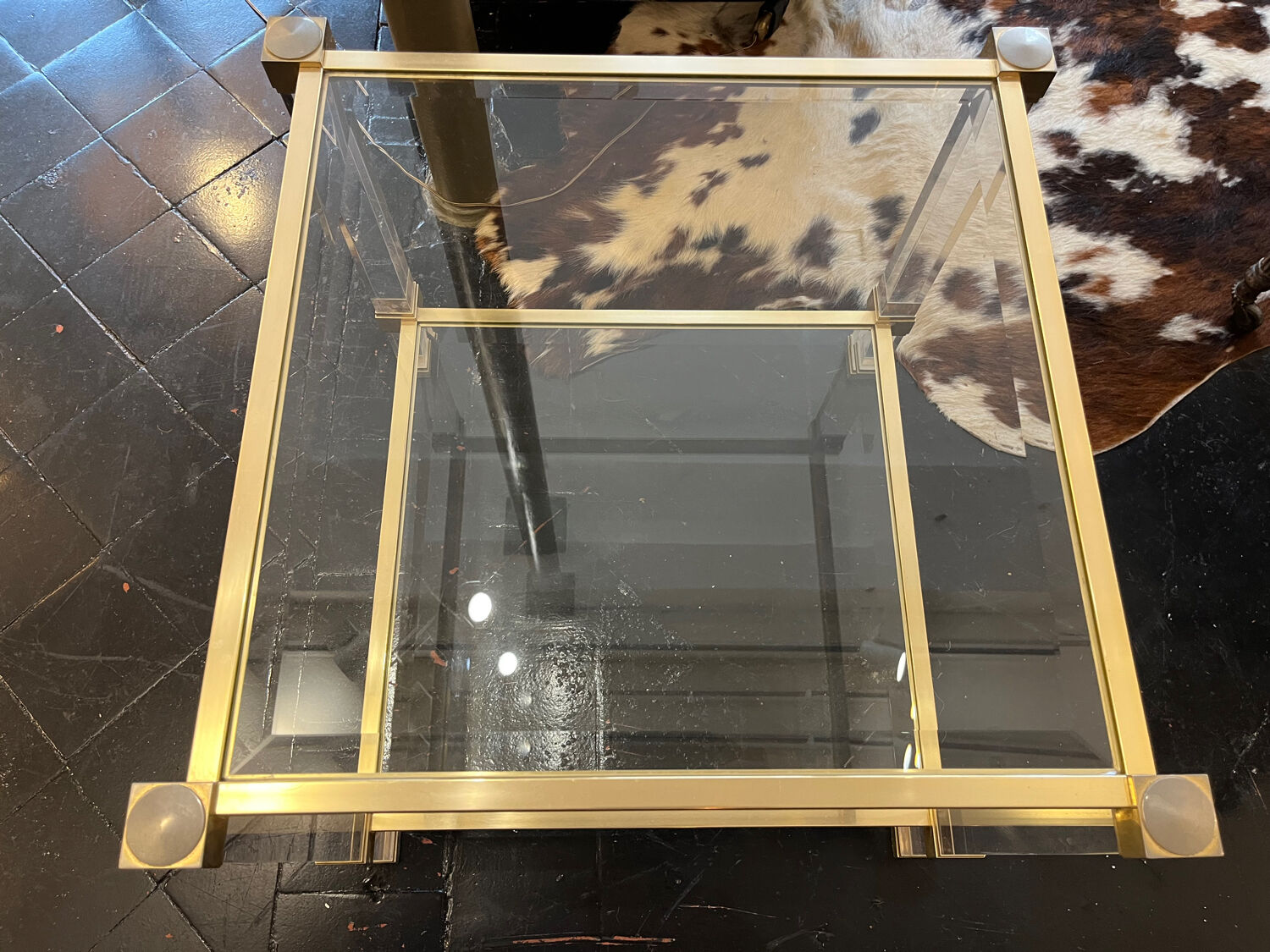 Bout de canape  plexiglas et verre 1960