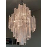 Suspension transparentes modernes « listelli » lustre en verre de murano
