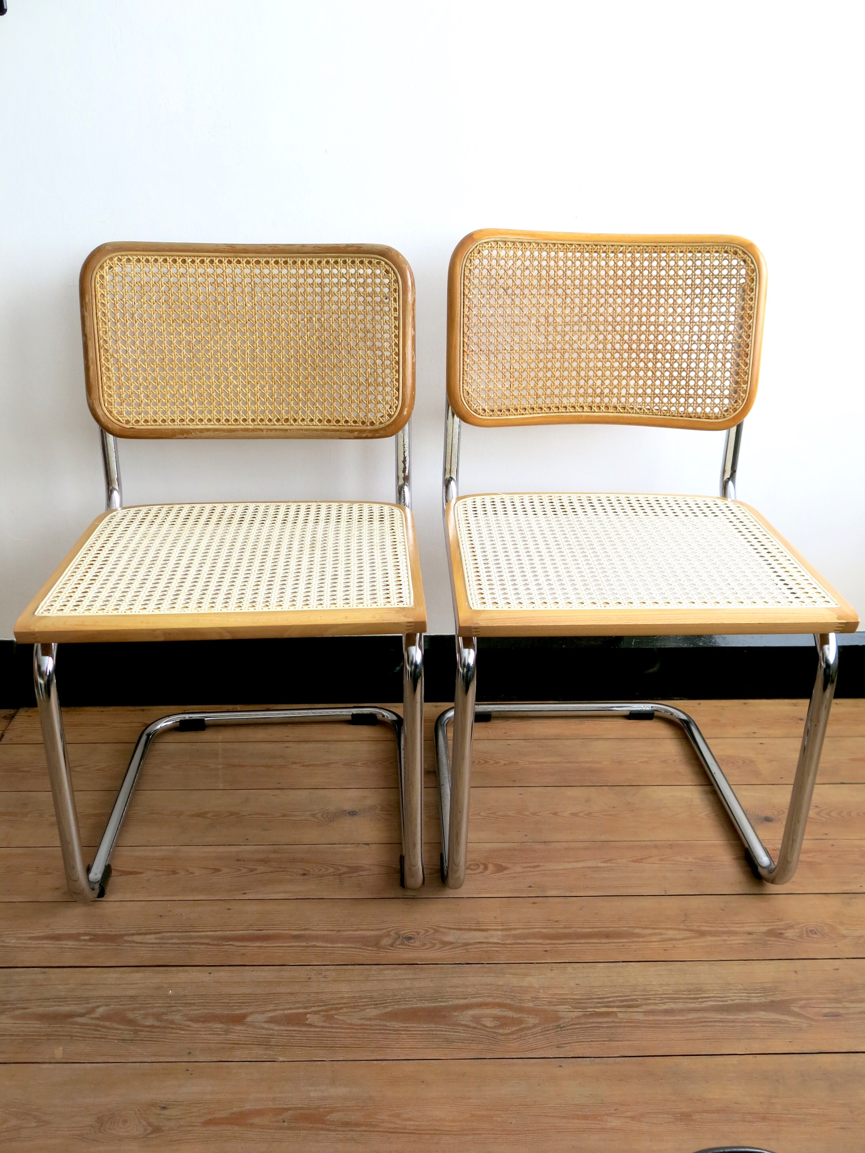 Duo of chairs Cesca B32 by Marcel Breuer