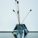 Diamond-shaped crystal vase from Strömbergshyttan