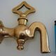 Old fountain tap for garden in brass, 4 parts