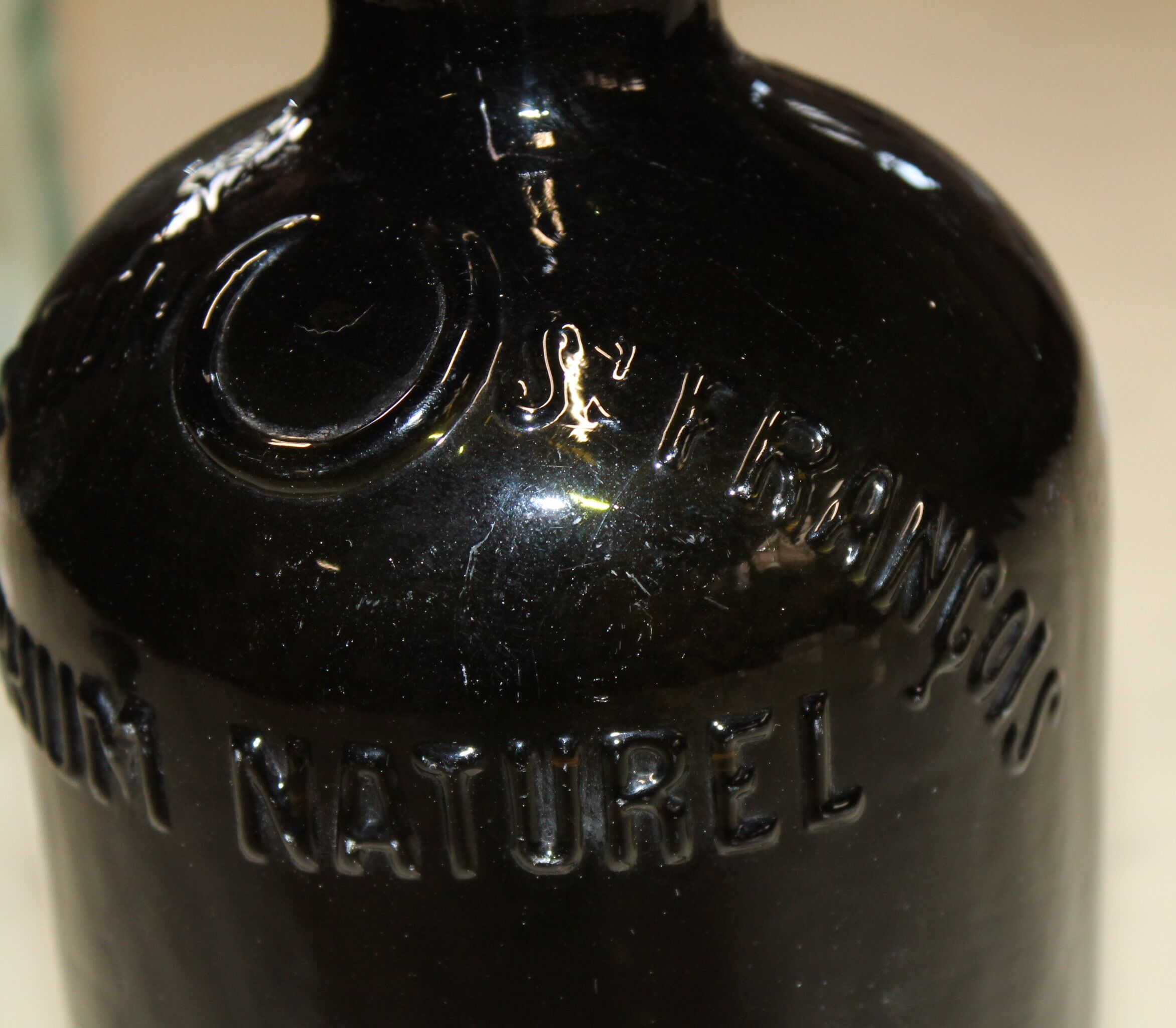 Old smoked glass bottle