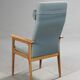 Fauteuil à haut dossier, chêne