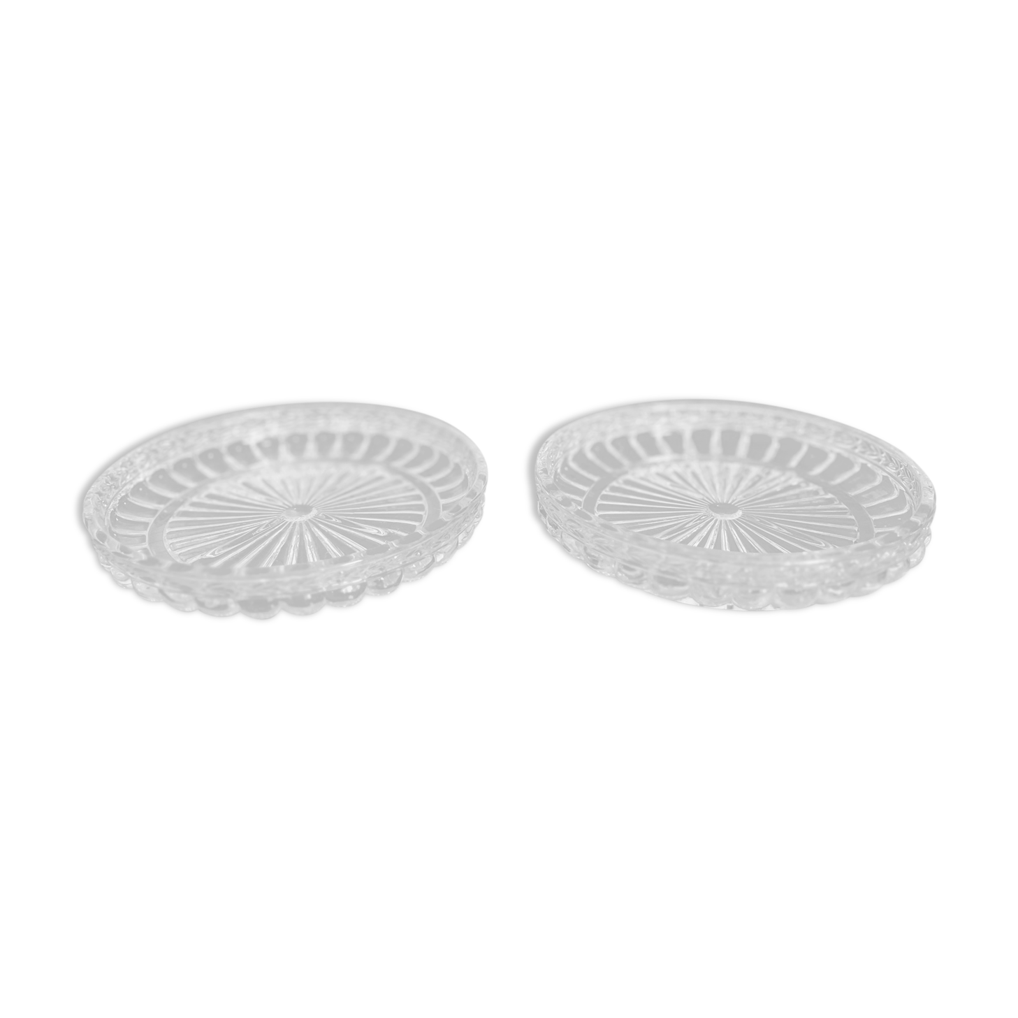 Vintage molded glass empty pocket cups