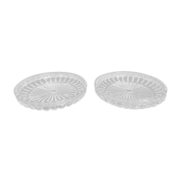 Vintage molded glass empty pocket cups