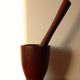Antique brutalist solid wood mortar