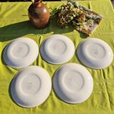 Set of 5 salins flat plates, saint raphael model, yellow checks, 24 cm, 60s