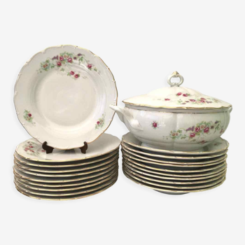 Set 22 plates and tureen Czechoslovakia
