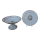 Compotier and plate painted porcelain Old Paris XIXth