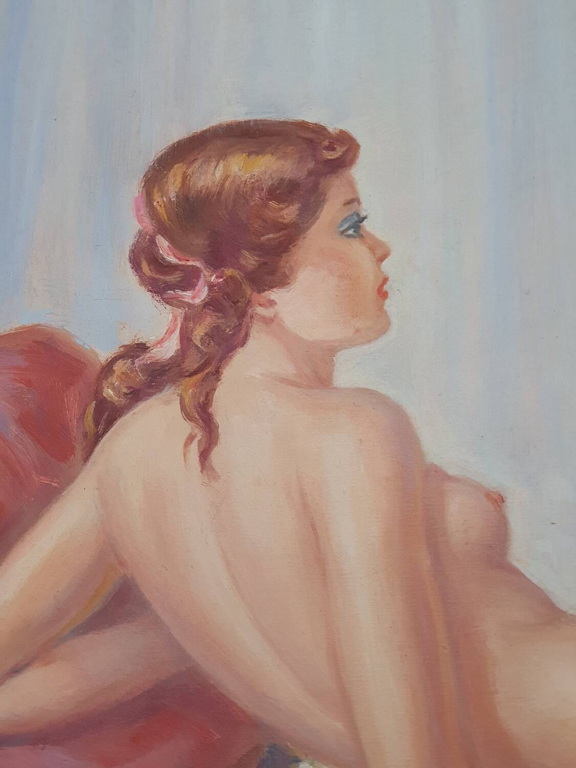 Nude woman painting