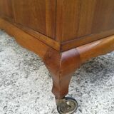 Bar cabinet on casters in walnut