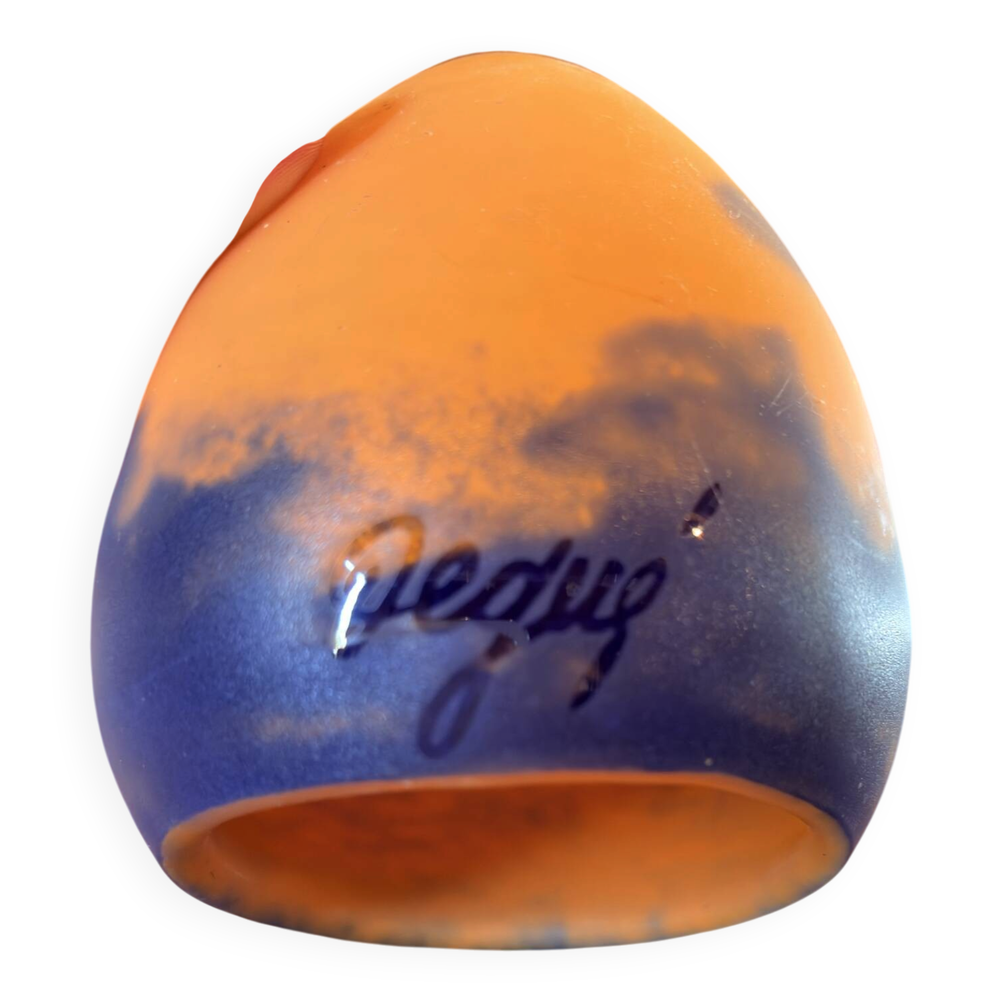 Glass paste lamp signed Degué