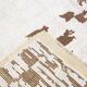 Tapis vintage surdimensionné fait main en laine 100 % crème et marron, 208x303 cm