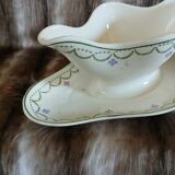 Antique sauce boat in Longwy ironstone.