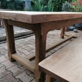 Farmhouse table with solid oak benches