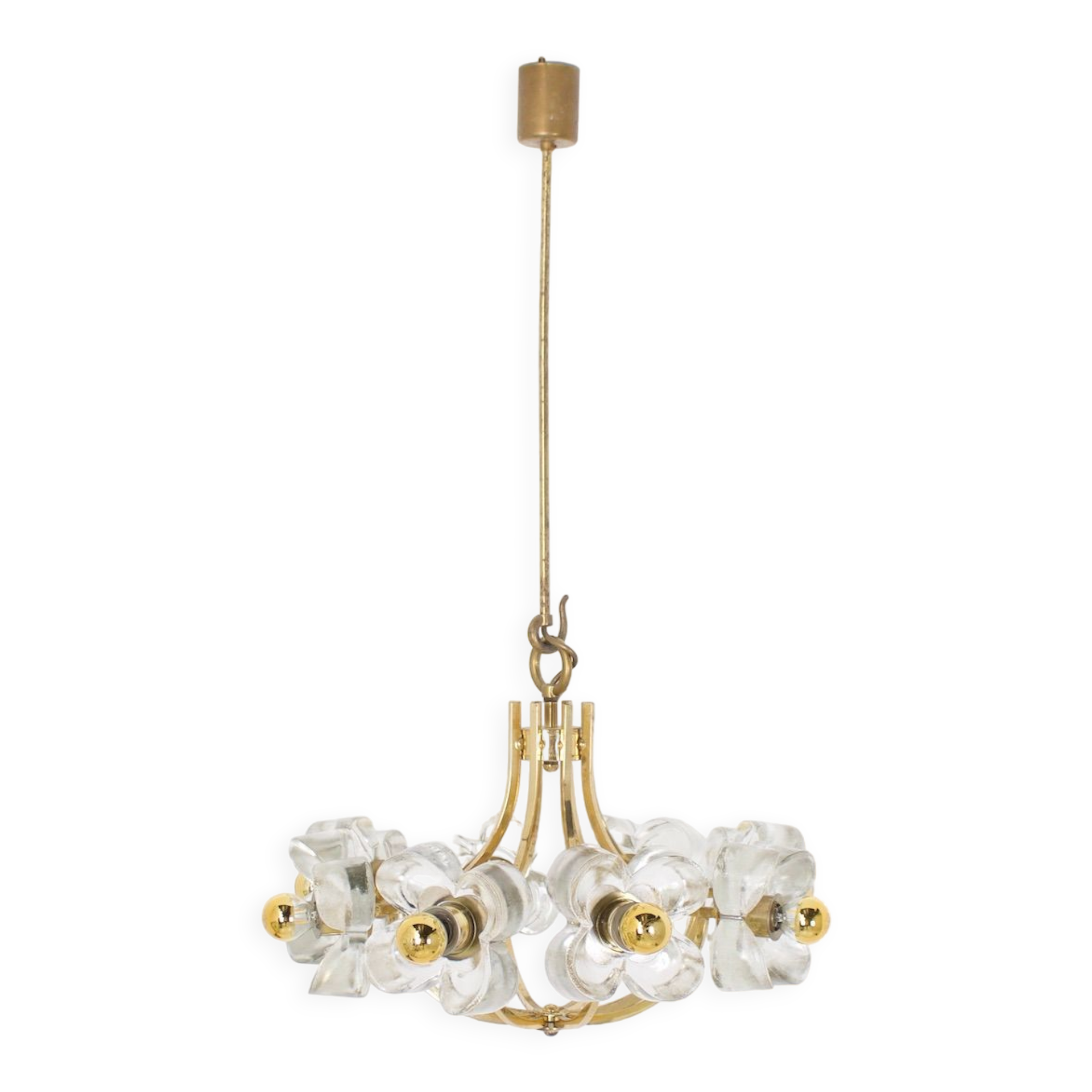 Lustre en laiton & fleurs Simon & Schelle.