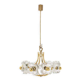 Lustre en laiton & fleurs Simon & Schelle.