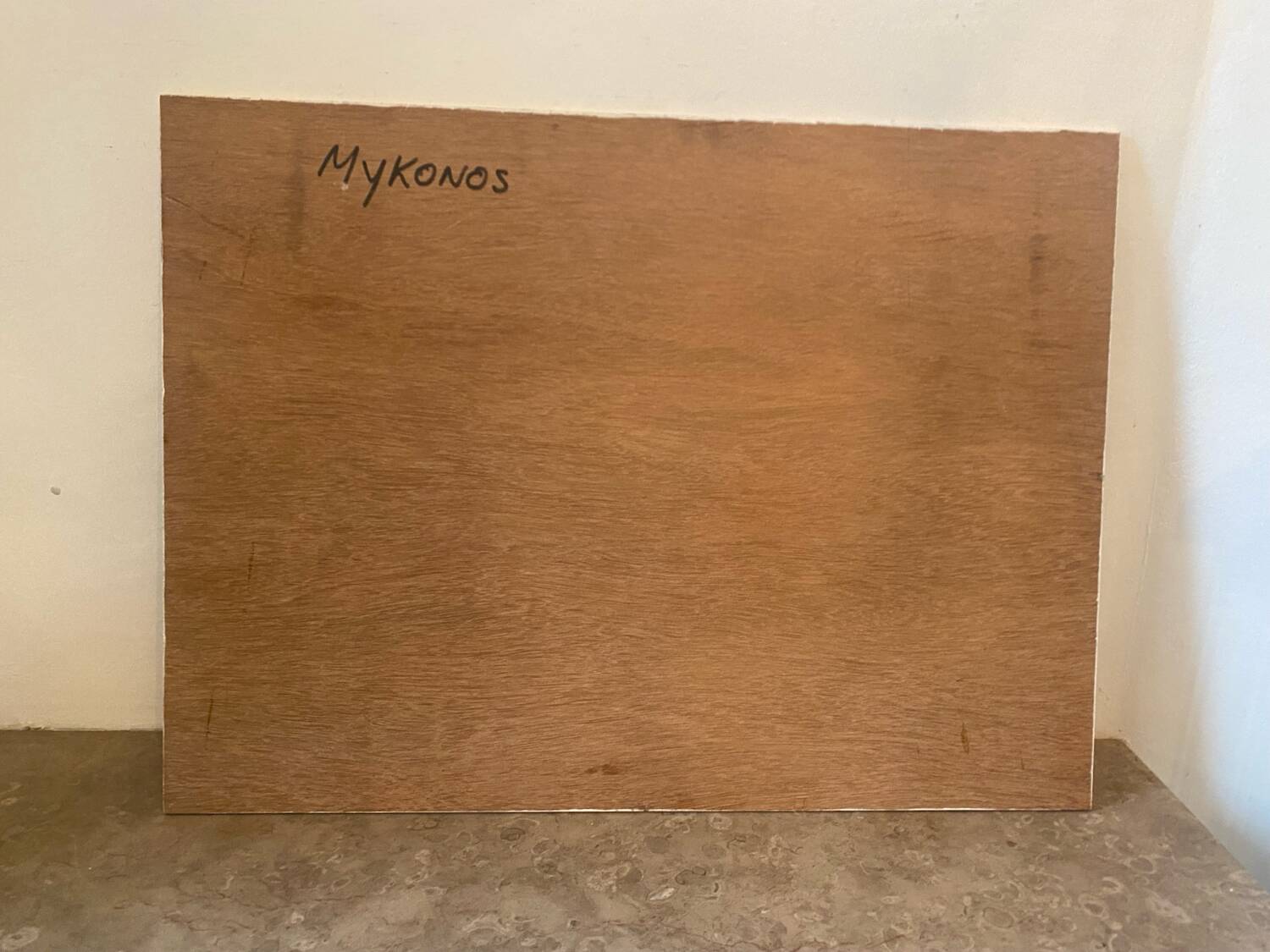 Oil on panel "Mykonos" signed Bul