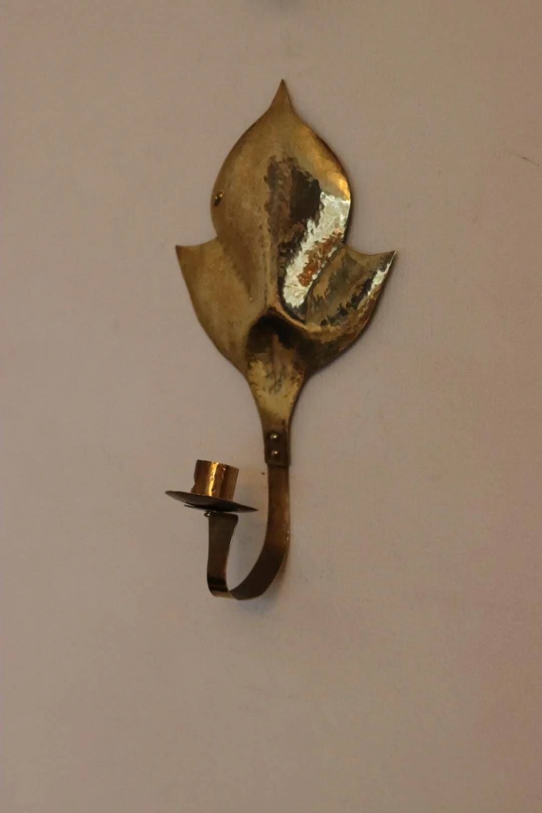Pair of mid-century Swedish brass sconces