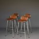 Tabourets de bar « Les Arcs » Dal Vera, sélectionnés par Charlotte Perriand. Lot de 4.
