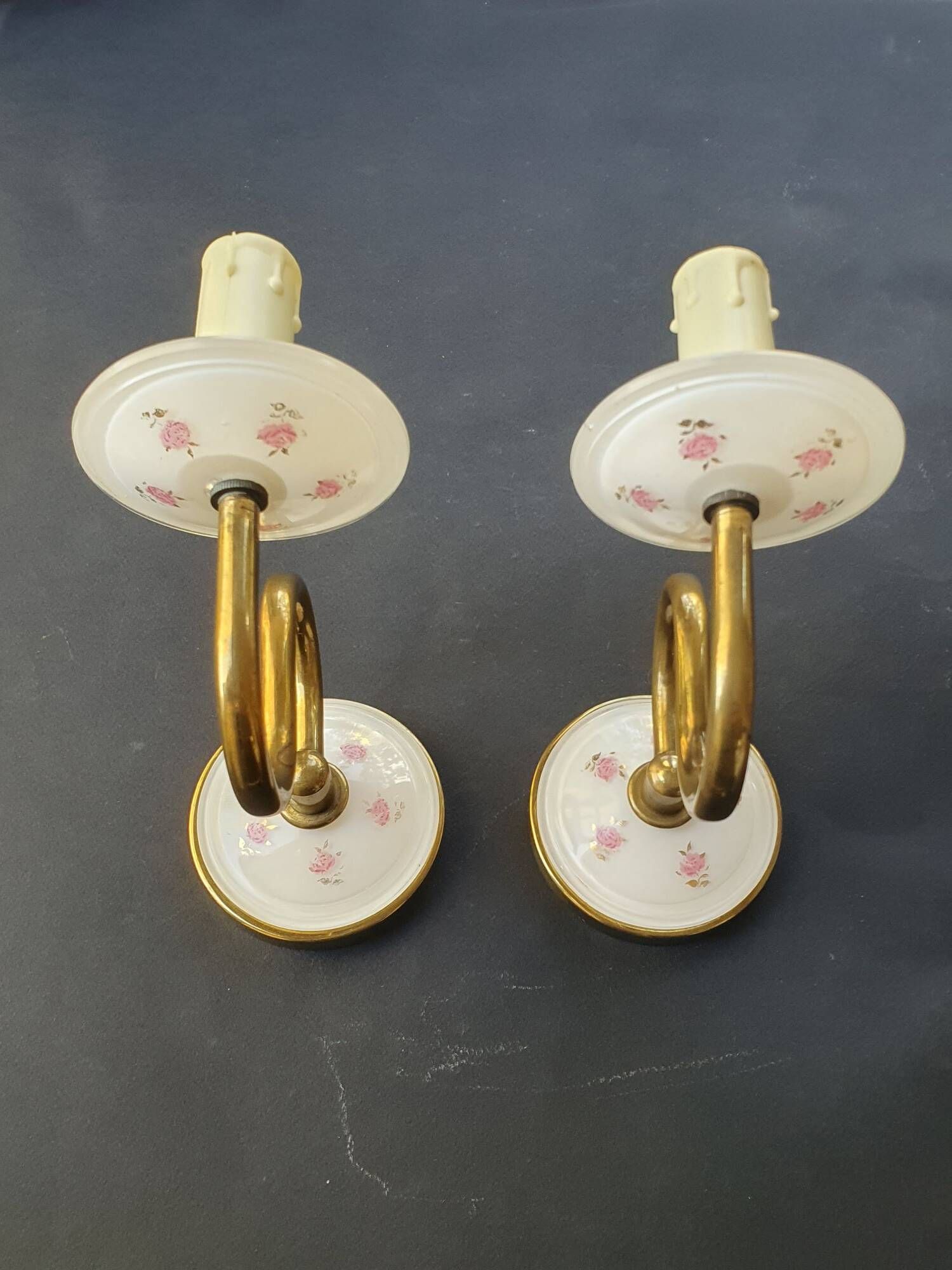 Pair of vintage wall candle holders