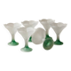 Set of 6 Art Deco dessert bowls in frosted glass with a gradient stem.