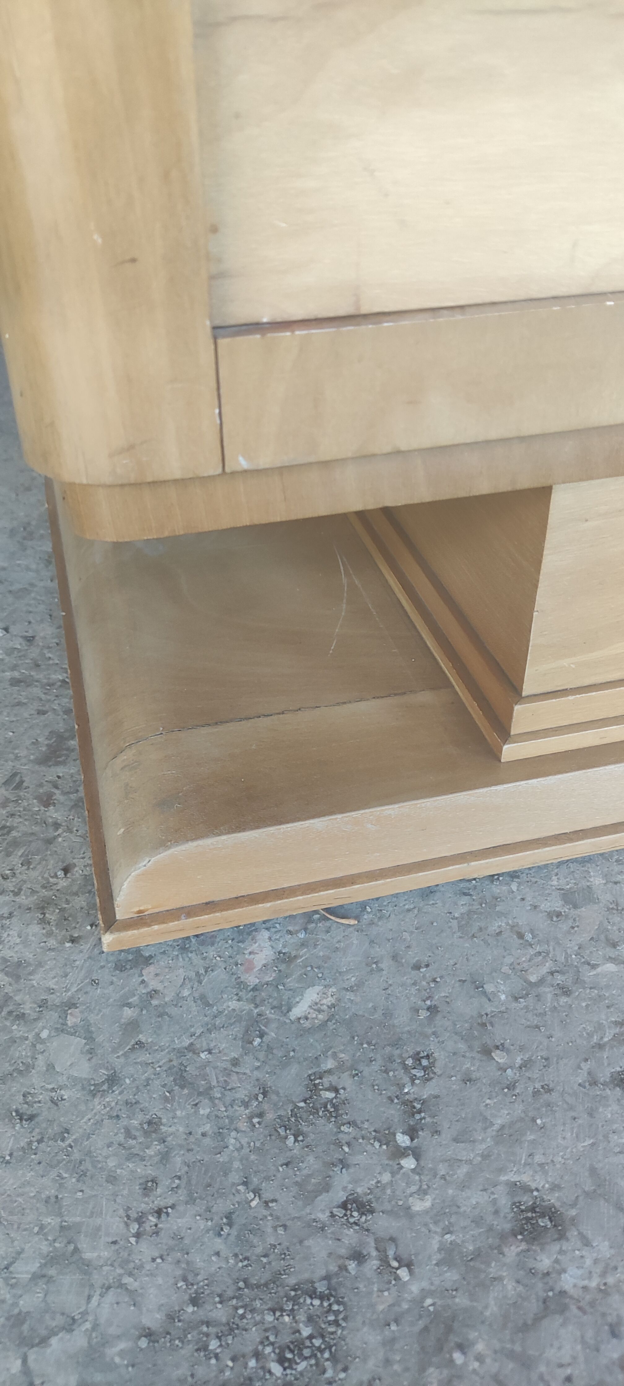 3-door art deco elm veneer cabinet