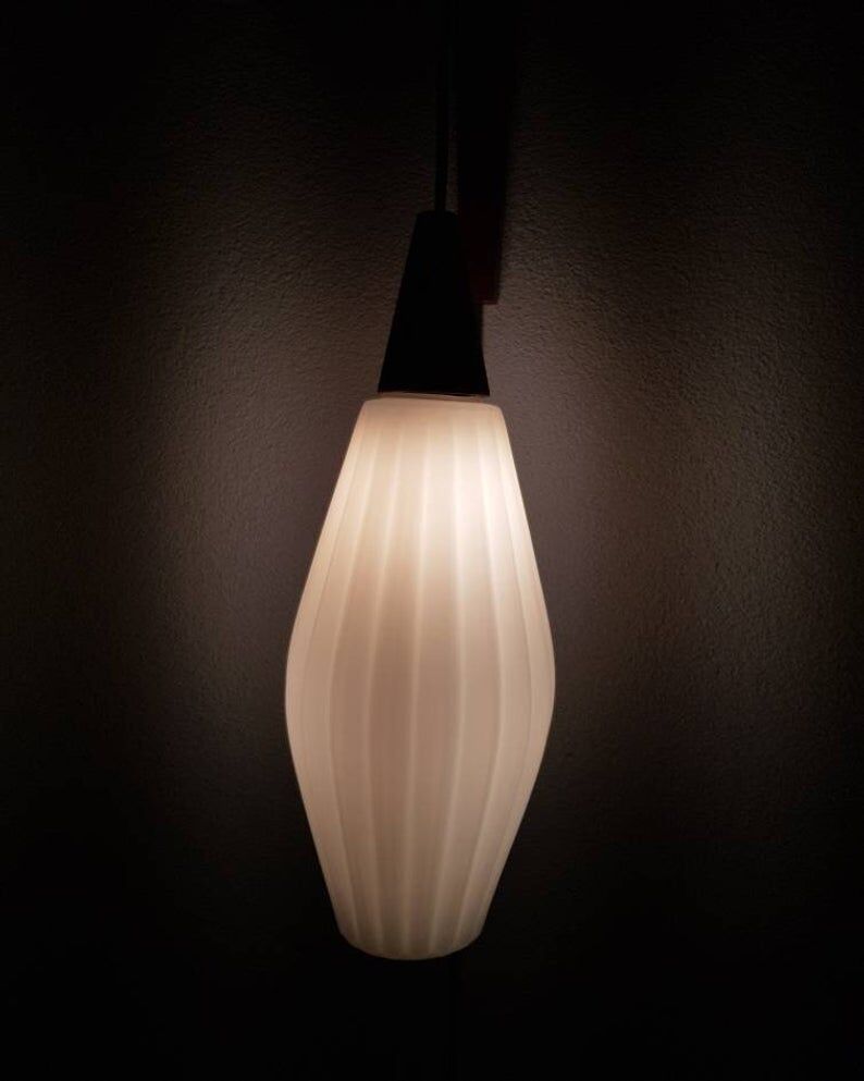 Wall lamp with white glass