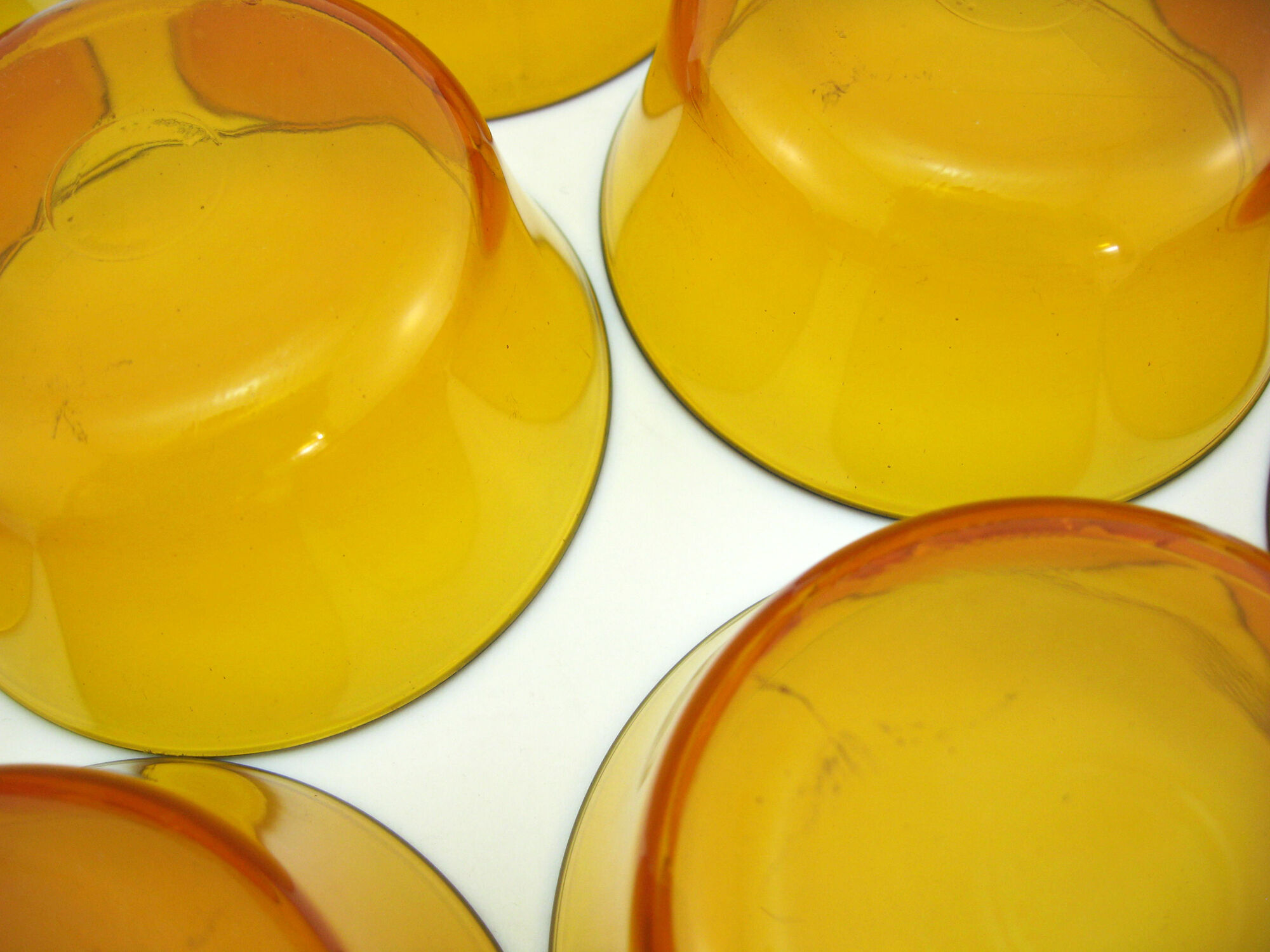 10 amber yellow tempered glass cups - Duralex France - vintage 70s