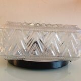 Square ceiling lamp in structured glass vintage 60s-70s