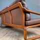 3-seater wood and leather sofa from the 1970s