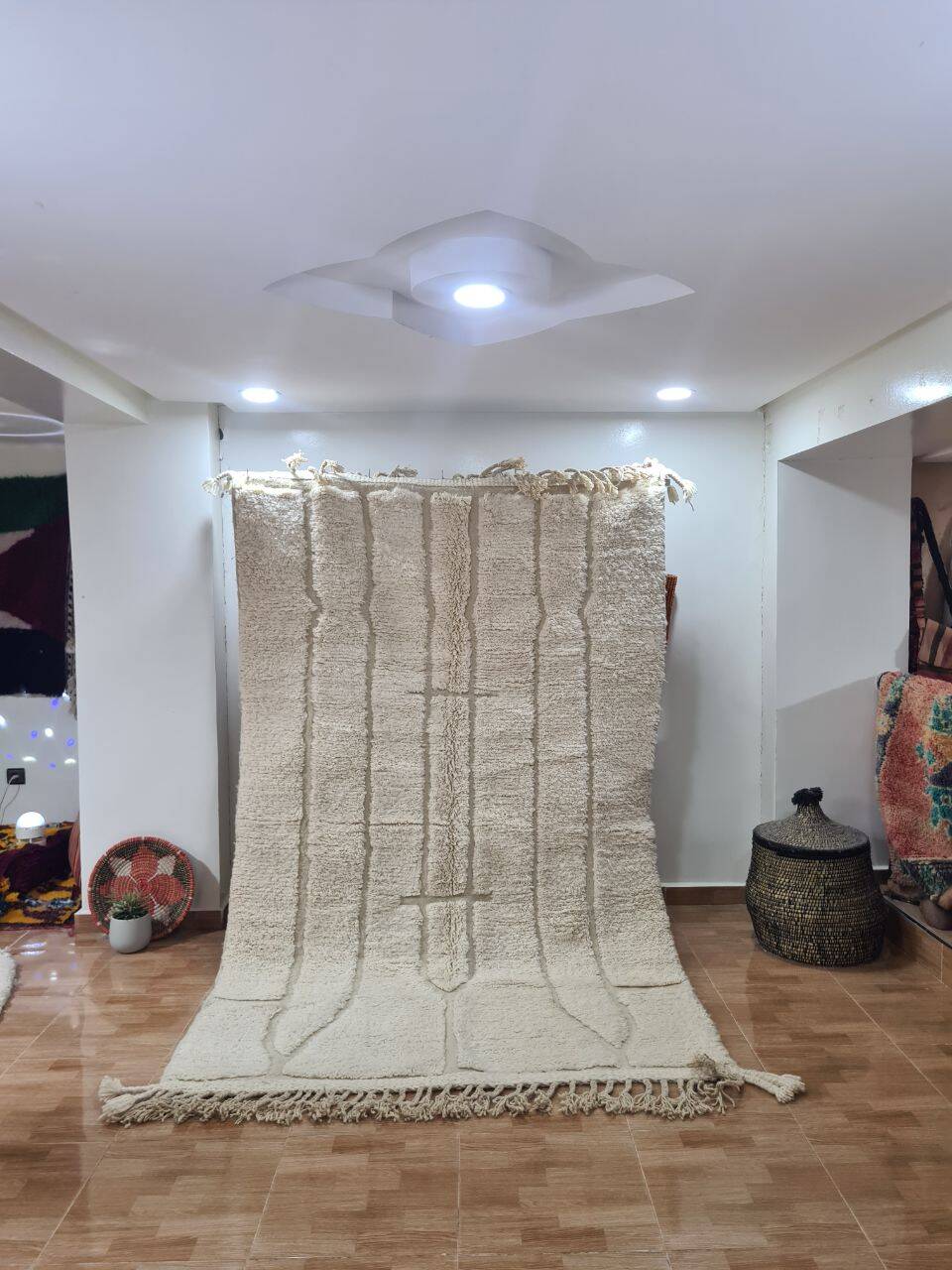 Handmade wool Berber rug 250x150 cm